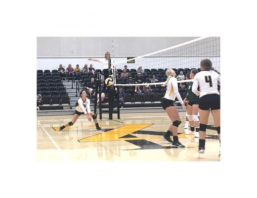 The North Zulch volleyball team competes in a home matchup at NZHS. (PHOTO BY CAMPBELL ATKINS)