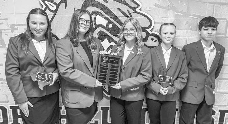 Members of the North Zulch FCCLA with their awards from the state competition