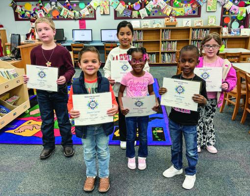 Madisonville Elementary announced their January Students of the Month. Back row, left to right: Daniel Vines, Ximena Lopez, Malley McClure. Front row, left to right: Jaxon Cortez, Essence Johnson, Zion Green. Not pictured: Brooklyn Morning, Baz'lyn Whaley. COURTESY PHOTOS