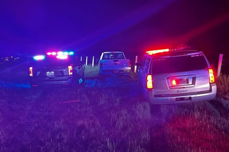 Law enforcement vehicles stopped the vehicle that initiated the highspeed chase that went through multiple counties on Sunday, March 10. COURTESY PHOTO