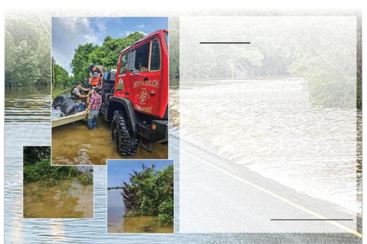 On Friday, May 3, the North Zulch Volunteer Fire Department deployed their high-water rescue vehicle 'The Beast' to Wilson Shoals in Madison County to assist local Game Warden Chris Lasiter with a rescue operation. NZVFD Assistant Chief Chuck Wiedecker and Lieutenant Patrick Coveney successfully completed the mission. COURTESY PHOTOS