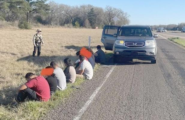 The MCSO located a number of undocumented individuals that were crowded into a vehicle heading north on I-45 Saturday. COURTESY PHOTOS ndocumented