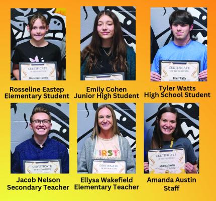NORTH ZULCH STUDENT & STAFF of the month