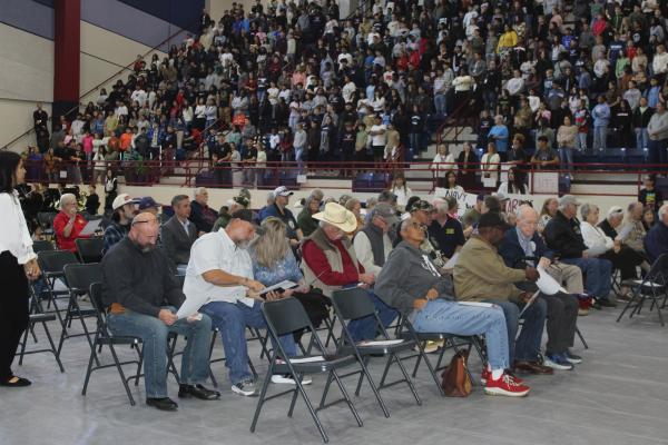 Local veterans, students and community members gathered at Madisonville CISD for the district's annual Veterans Day ceremony held Nov. 11. The event featured patriotic music from the school band and tributes to veterans from all branches of military service. 