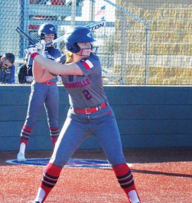 Kyndall Creighton awaits a pitch during the Mustang Classic over the weekend. CAMPBELL ATKINS