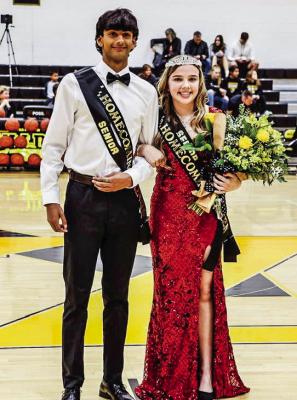 Homecoming King Ali Sunny and Homecoming Queen Kamryn Crocker at North Zulch High School Gym on Friday, November 18; Photo Credit: Christi Blakley Reeves