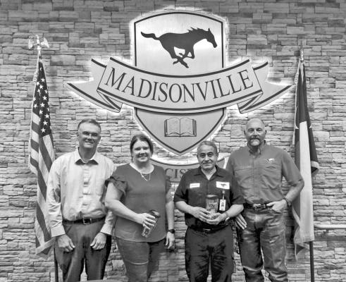 Madisonville Consildated ISD’s October High School Staff of the Month are Keri Barrett and Salvador Chavez. COURTESY PHOTO