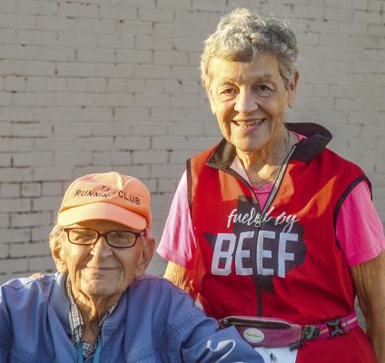 Mary Kaplan with her husband at the Texas Mushroom Festival in Madisonville, Texas