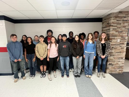 Members of the Madisonville High School Academic UIL team earned district finishes across nine events this season, with two students qualifying for the state meet and two more advancing to regionals. Not pictured: Callie Strong and Matthew Meusel. COURTESY PHOTO