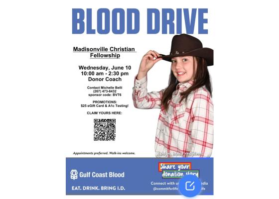 Annual blood drive set for June 10