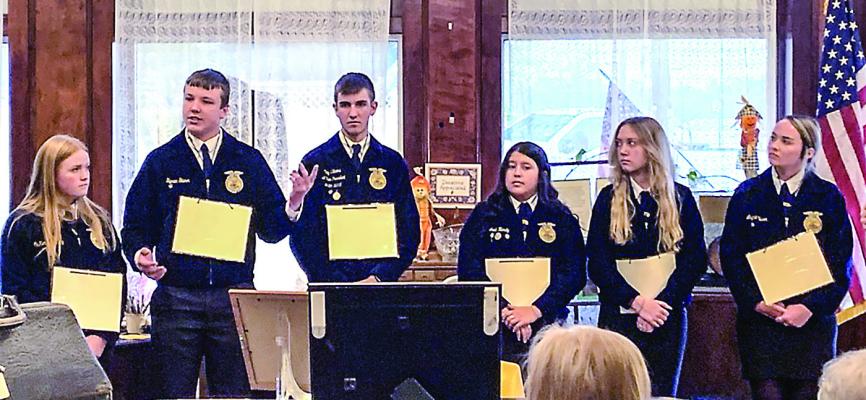 The Madisonville High School FFA Debate Team at the Madisonville Museum is presenting their Solar farm debate to the Daughters of the Republic of Texas.