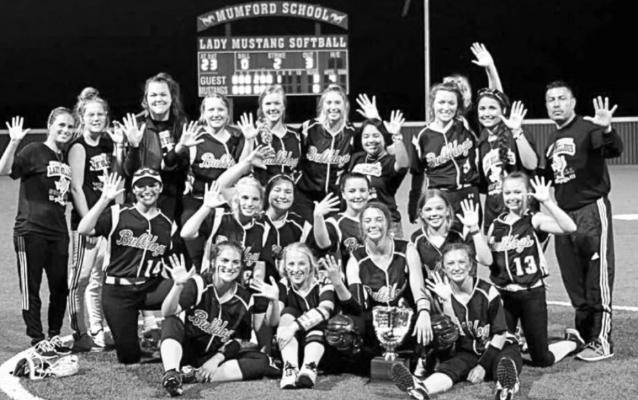 The North Zulch softball team poses together following their Regional Semifinals victory over Bartlett. after defeating Zavalla 10-2 in the Regional Quarterfinals. COURTESY PHOTO