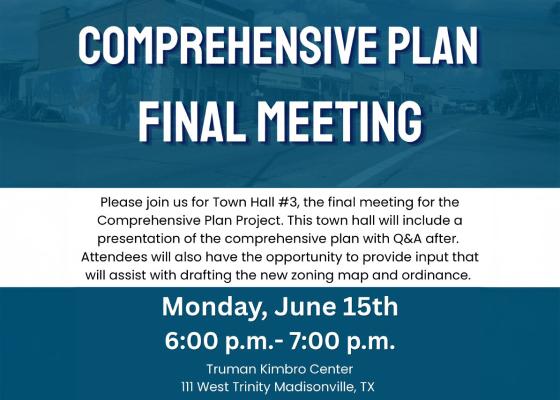 City to hold final comprehensive plan meeting June 15