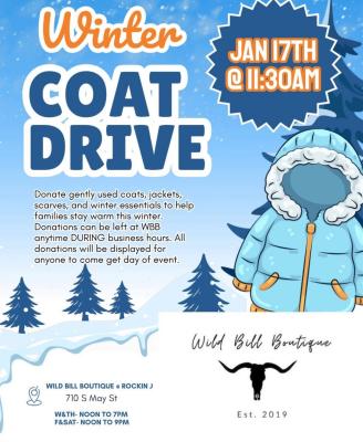 Boutique collecting coats for winter drive