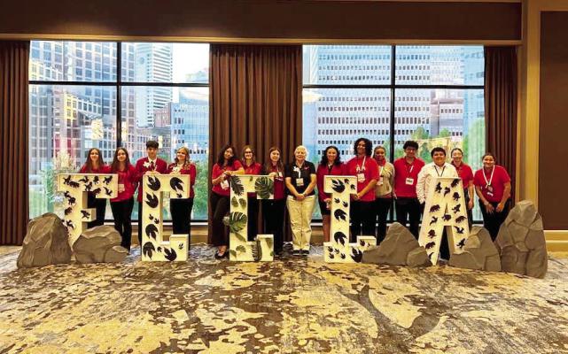 COURTESY PHOTOS The North Zulch Independent School District FCCLA chapter competed at the Texas FCCLA Leadership Conference in Dallas April 8-11. Attendees included Harper Richie, William Kirk, Dalila Cervantes, Emily Cohen, Kylie Lawson, Jaylene Sanders, Zailey Crocker, Alyssa Lawson, Mariah Williams, Abram Afshar, Jonathan Garcia, Brayden Stewart, Abree Schramm, Chloe McLain, Dayana Medina, Levi Price, KJ Williams and Lance Wallace.