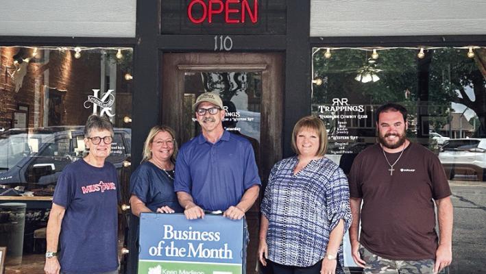 Keep Madison County Beautiful named Paul Richie's RNR Trapping as the Business of the Month on Wednesday, May 1. Pictured from left to right are Kay Welch, Jana Richie, Paul Richie, Crystal Callaham, and Derek Wiggins, representatives from the organization who presented the award to the Richie’s in recognition of their commitment to maintaining an aesthetically pleasing and environmentally friendly business property. COURTESY PHOTO