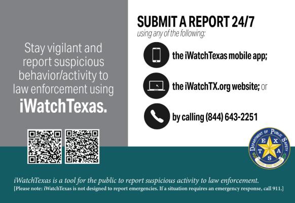 DPS advises public to download iWatchTexas amid potential Homeland Security Threats