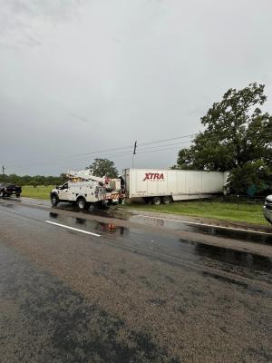 18-Wheeler Crash causes power outage