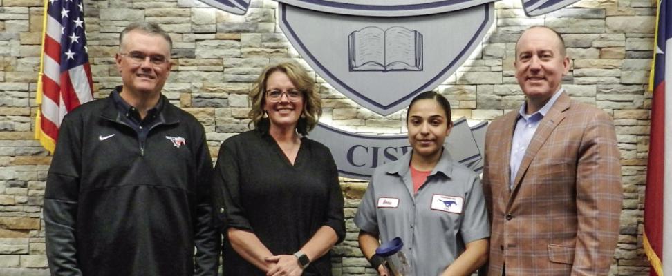 Employees of the Month for Madisonville Consolidated ISD, Mrs. Lauren Greer and Mrs. Emma Guzman, from the Junior High Campus. COURTESY PHOTOS