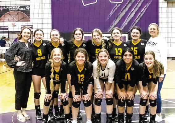 The North Zulch Lady Bulldogs after their area win against the Chester Yellowjackets