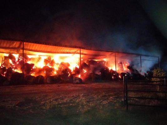 Multiple departments respond to blaze at Red King Ranch
