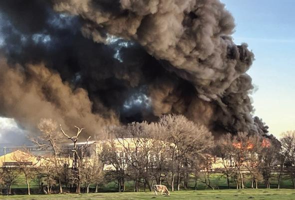 Madison County first responders responded and assited at the fire at Feather Crest Farms Monday, Jan. 29. COURTESY PHOTOS FROM THE NORTH ZULCH VOLUNTEER FIRE DEPARTMENT