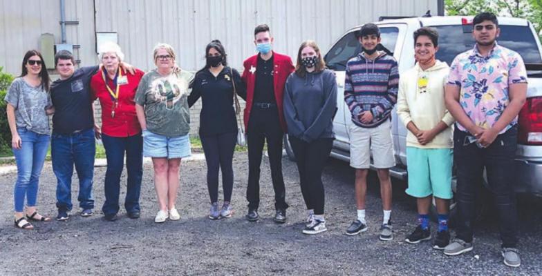 NZ FCCLA instructors and students (from left) Toni Theiss, Bryce Lide, Jane Dill, Patsy Crocker, Jannat Sunny, Landon Theiss, Summer Benham, Ali Sunny, Luis Garcia and Fasial Sattar. COURTESY PHOTO