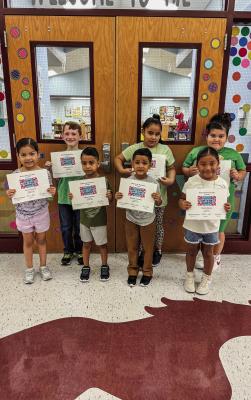 Madisonville Elementary School’s September Students of the Month pose for a photo. Back row, from left: Garrison Lewis, Alexa Castaneda and Sandra Murillo. Front row: Lucia Guevara, Jaxon Martinez, Santiago Almanza and Kaylee Ramos. Not pictured: Leonardo Sosa. COURTESY PHOTO