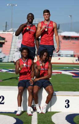 The Madisonville boys 4x200 relay team won the area title and set a school record of 1:26.43 at the UIL 4A-Area 17 &amp; 18 Meet on Thursday, April 16. The team includes Tristan Whaley, Jaden Simpson, Chris Tolliver and Konnor Greer.