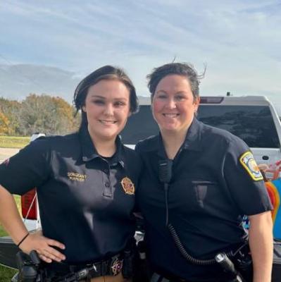 Sergeant Mahler (left) with Officer Harvey. COURTESY PHOTOS