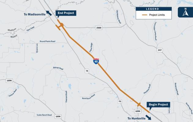 I-45 North Walker County Project (Segment 3) Location Map