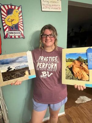 Elora Gantz, tenth grade homeschool student, placed 1st place in 10th Grade Western Photography, “Honey the Show Cow” and 3rd place in 10th Grade Open Photography, “Barn Wedding Storm.”