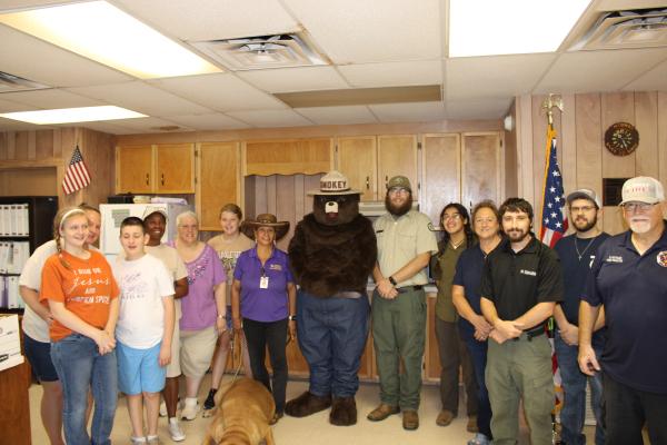 SMOKEY BEAR VISITS MIDWAY