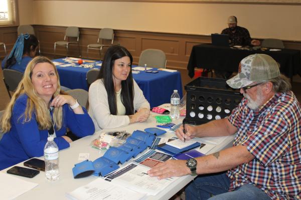 Job seekers met with representatives from Madisonville CISD, Prosperity Bank, the City of Madisonville, the U.S. Army, Texas Internal Pipe Coating and other employers at the Madison County Chamber of Commerce Job Fair Wednesday, May 20 at the Truman Kimbro Center.
