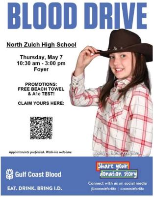 Blood drive set for North Zulch High School