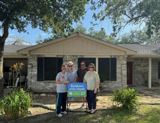 Keep Madison County Beautiful named yard/home of the month to Frances Cook’s home in Midway. Pictured are Kay Welch, Lori Wilson, Derek Wiggins, & Crystal Callaham.