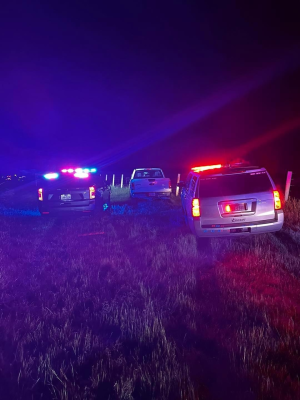 Law enforcement vehicles stopped the vehicle that initiated the highspeed chase that went through multiple counties on Sunday, March 10. COURTESY PHOTO