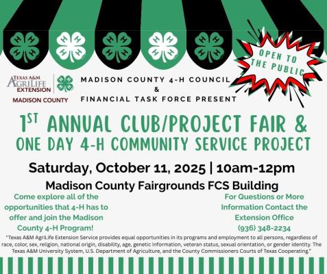 Madison County 4-H to host first annual project fair