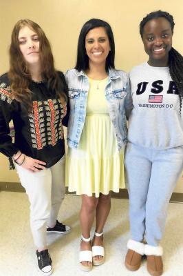 From left to right, Denisa Tudoracge, Mrs. Flor Marr, and Kecia Novete at the latest Madison County Retired Personnel meeting