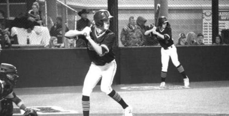 Madisonville’s Tyler Mosemann prepares for a pitch during a Mustang home game at MHS. CAMPBELL ATKINS