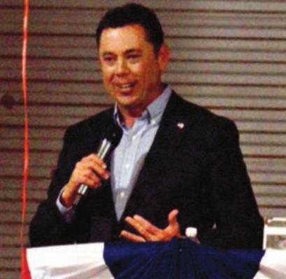 Former U.S. Representative for Utah and current Fox News contributor Jason Chaffetz speaks at the Madison County Republican Party ‘Reagan Dinner’ Saturday. PHOTO BY CAMPBELL ATKINS