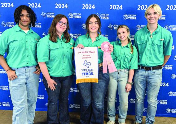 The North Zulch FFA Wool Judging Team competed at the State Fair of Texas Wool Judging Invitational. The team walked away with a 2nd place finish and Jade Sanders placed 4th as an individual. Members of the team included Brayden Stewart, Katie Watson, Jade Sanders, Kelby Cobb, and Kasen Plumlee COURTESY PHOTO