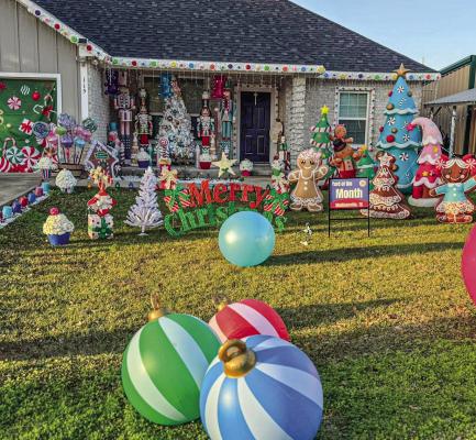City of Madisonville awarded Steven and Rena Morgan at 115 S. Tammye Lane in Madisonville December Yard of the Month. The Morgan yard was beautifully decorated with Christmas décor. Do you know a yard that deserves recognition? Send your nominations to communityrelations@ci.madisonville.tx.us and help us celebrate the pride in our community. COURTESY PHOTO