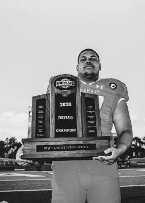 Former Madisonville and current Sam Houston State University defensive lineman Chris Scott