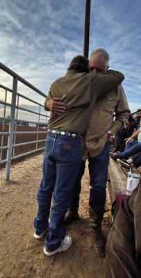 Carl Ramsey shares a moment of prayer with friend Jim Clopton. COURTESY PHOTOS