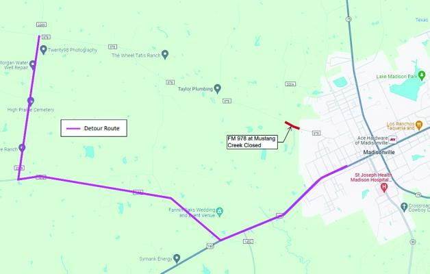 FM 978 CLOSURE FOR BRIDGE WORK