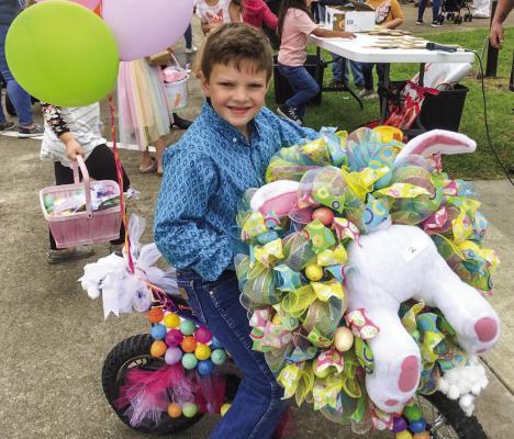 2023 Overall Miss Rita's Parade winner Dillon Callaham 'Head over Heels for Easter' Motorized Bike