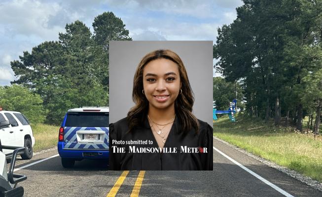 COURTESY PHOTO Chloe McLain poses for her graduation photo. The 17-year-old North Zulch High School senior was set to graduate May 22 but remains on life support after a single-vehicle crash along FM 247 May 5.