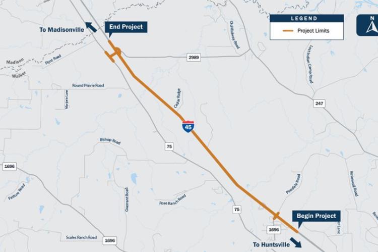 I-45 North Walker County Project (Segment 3) Location Map